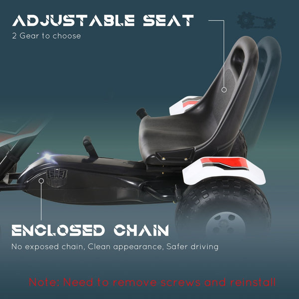 English Elm Pedal Go Kart Racing Ride on with Adjustable Bucket Seat Handbrake Shift Lever W2225142262