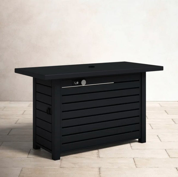 English Elm Steel Steel Propane/Natural Gas Outdoor Fire Pit Table with Lid, 8-Hour Burn, Durable Patio Centerpiece Black B120142325