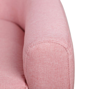 English Elm 2-Seat Kids Sofa Linen Upholstery with Wooden Frame, Durable Lightweight Design for Ages 3-7, Pink W2225142241