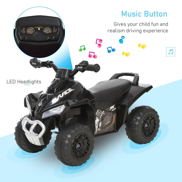 English Elm Aosom Toddler Foot to Floor Ride on Atv Toy with Led Lights and Music Controls W2225142269