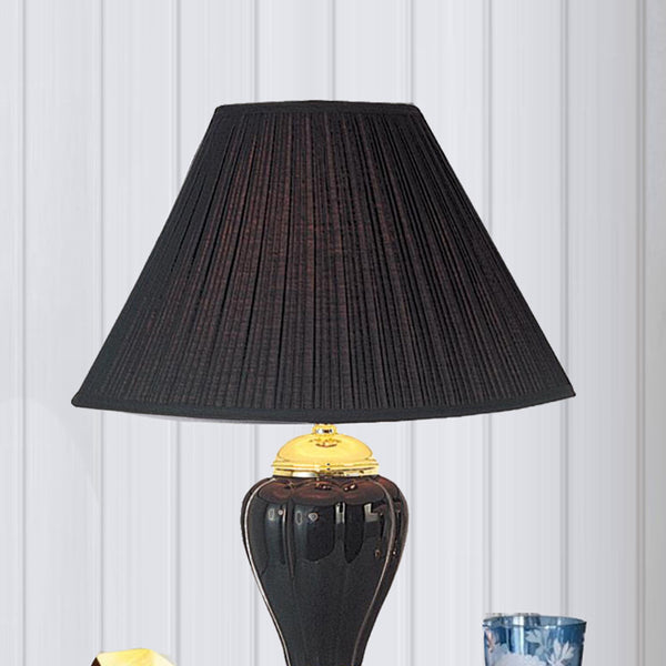 English Elm 27" Tall Ceramic Table Lamp - Elegant Urn Design With Black Finish & Stylish Linen Shade For Any Room B072116110