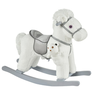 English Elm Lamb Plush Ride on Rocking Horse Toddler Toy Soft Nursery Rocker with Metal Frame W2225142253