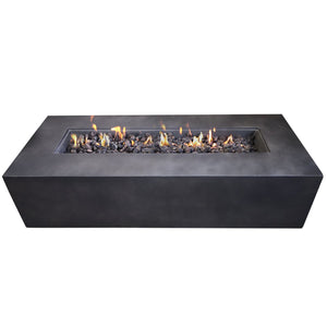 English Elm Concrete Propane Outdoor Fire Pit Table (Charcoal) 56 Inches Cm-1025