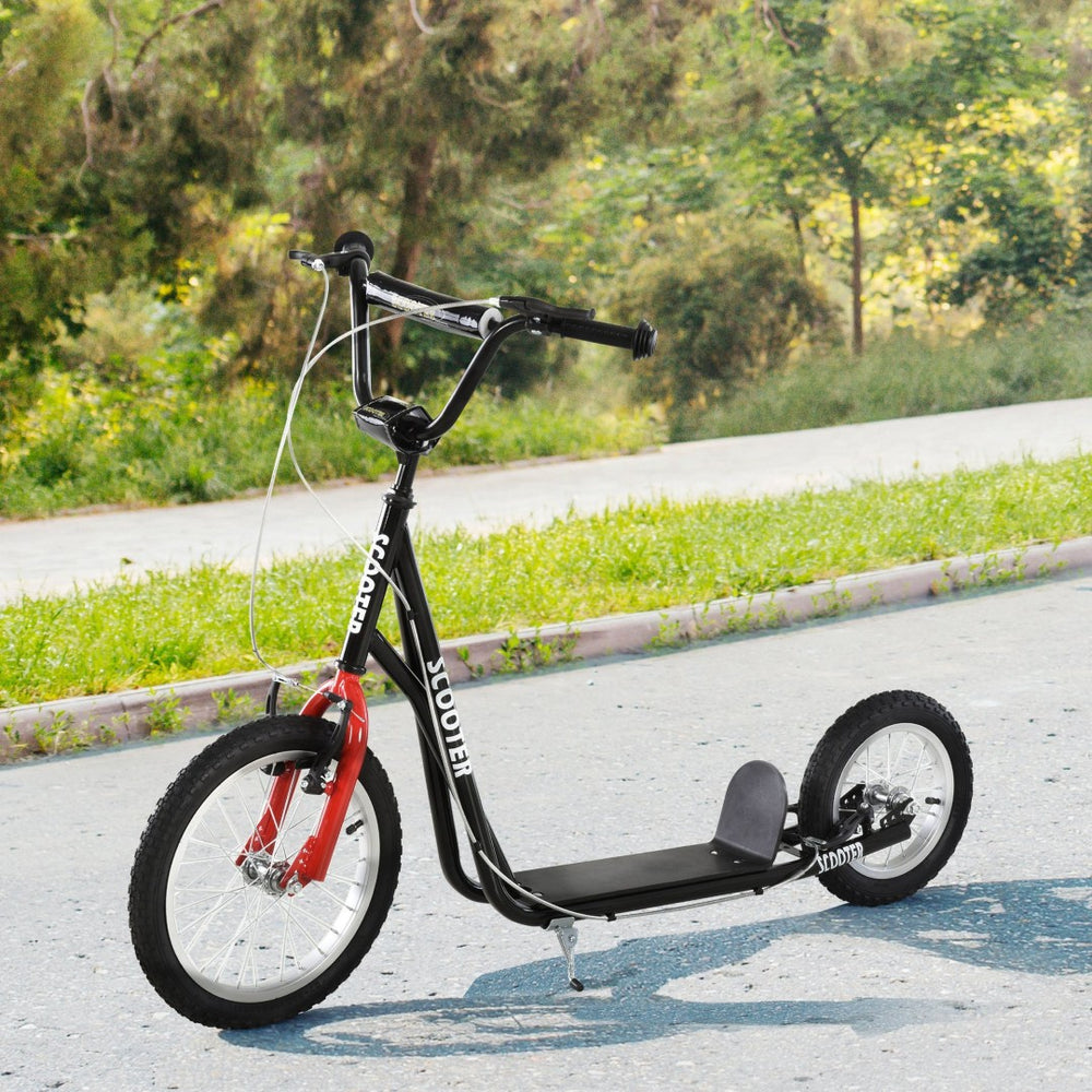 English Elm Youth Steel Frame Kick Scooter with Inflatable Tires and Dual Brakes for Growing Riders W2225142275