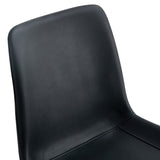 English Elm Black Artificial Leather Backrest Cushion Dining Chair, Black Metal Legs, Curved Widened Cushion Design For More Comfort, Suitable For Restaurants, Kitchens, Bedrooms, Offices.(6 Chairs) 0502