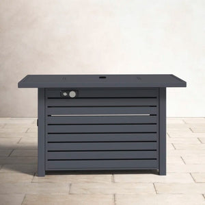 English Elm Steel Steel Propane/Natural Gas Outdoor Fire Pit Table with Lid, 8-Hour Burn, Durable Patio Centerpiece Gray B120142329