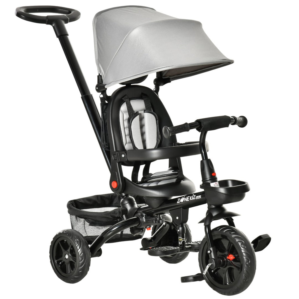 English Elm Baby 4 in 1 Convertible Push Trike with Canopy Adjustable Seat Parent Handle Ages 1 to 5 W2225142271