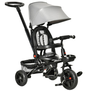 English Elm Baby 4 in 1 Convertible Push Trike with Canopy Adjustable Seat Parent Handle Ages 1 to 5 W2225142271