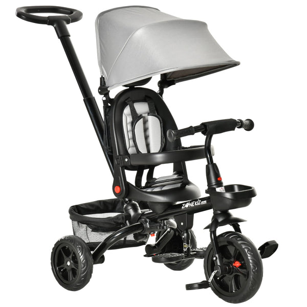 English Elm Baby 4 in 1 Convertible Push Trike with Canopy Adjustable Seat Parent Handle Ages 1 to 5 W2225142271