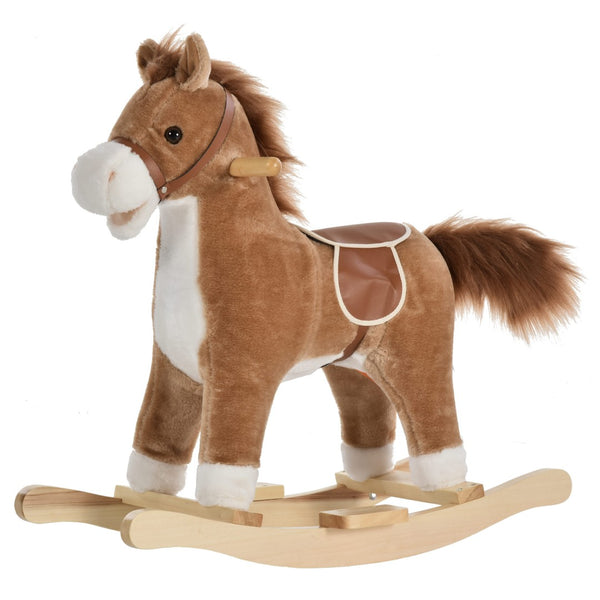 English Elm Lamb Plush Ride on Rocking Horse Toddler Toy Soft Nursery Rocker with Metal Frame W2225142251