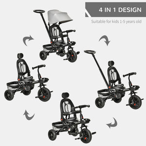 English Elm Baby 4 in 1 Convertible Push Trike with Canopy Adjustable Seat Parent Handle Ages 1 to 5 W2225142271