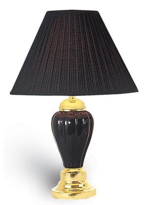 English Elm 27" Tall Ceramic Table Lamp - Elegant Urn Design With Black Finish & Stylish Linen Shade For Any Room B072116110