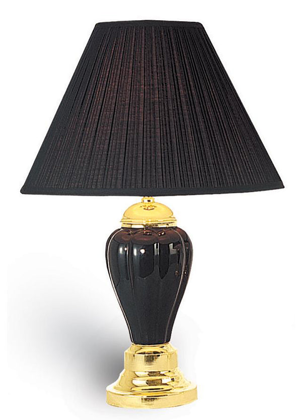 English Elm 27" Tall Ceramic Table Lamp - Elegant Urn Design With Black Finish & Stylish Linen Shade For Any Room B072116110