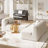 Hearth and Haven Troy 2-Piece Chenille L-Shape Modular Sectional Sofa, Beige WY000356AAA