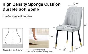 English Elm Modern PU Faux Leather Dining Chair Set – Sleek High-Back Upholstered Side Chairs for Kitchen, Office, Patio, Vanity (4) Light Gray W1151P147209