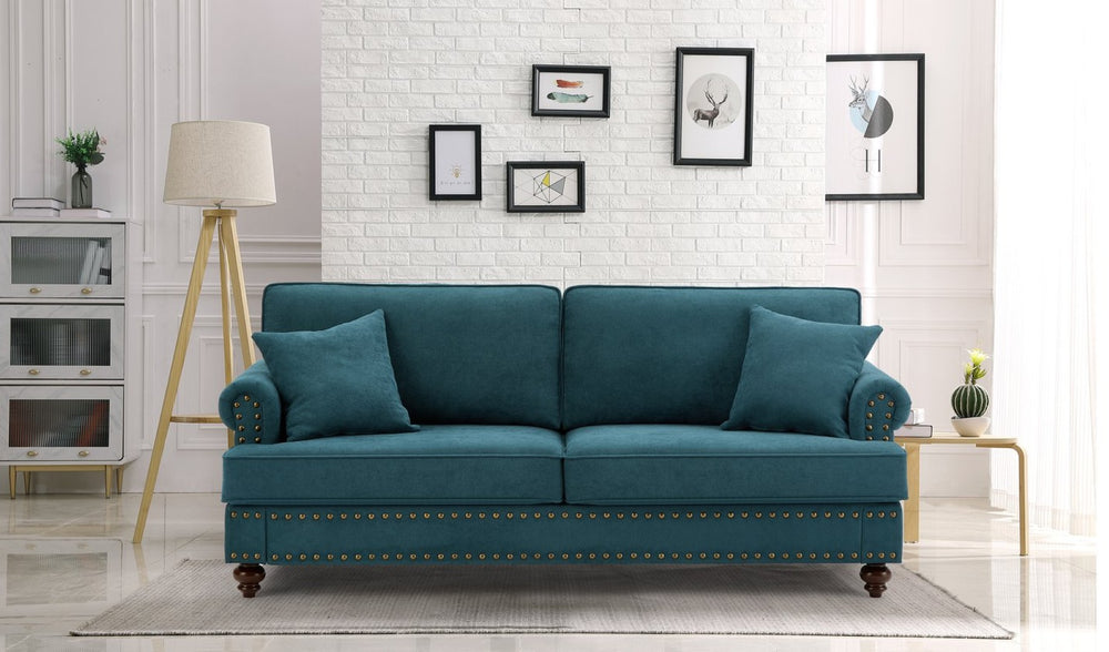 English Elm 82" Chenille Two Seat Loveseat with Nailhead Trim Plush Foam Living Room Sofa W1708S00019
