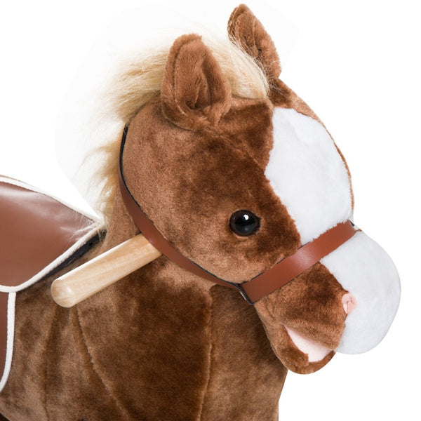 English Elm Lamb Plush Ride on Rocking Horse Toddler Toy Soft Nursery Rocker with Metal Frame W2225142249
