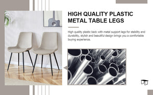 English Elm Black Pu Leather Dining Chairs Set of Six with Metal Legs Curved Cushioned Seats Light Gray W1151126209