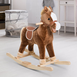 English Elm Lamb Plush Ride on Rocking Horse Toddler Toy Soft Nursery Rocker with Metal Frame W2225142249
