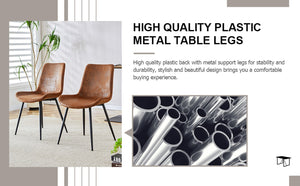 English Elm Black Pu Leather Dining Chairs Set of Six with Metal Legs Curved Cushioned Seats W1151126208