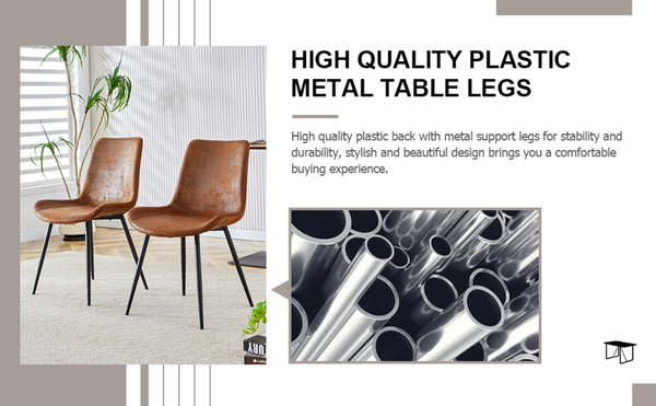 English Elm Black Pu Leather Dining Chairs Set of Six with Metal Legs Curved Cushioned Seats W1151126208