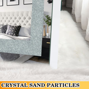 English Elm 65" LED Lighted Full-Length Mirror with Crystal Frame, Shatterproof HD Glass, Modern Standing Elegance W1340119589