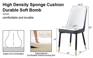 English Elm A modern dining chair with dual-tone PU upholstery, padded comfort seat and sturdy black metal legs White+gray W1151138287