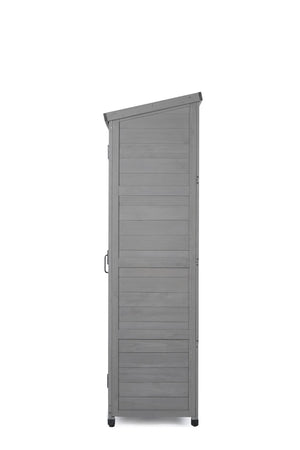English Elm Outdoor Cedar Storage Cabinet with Rust-proof Metal Top for Patio Garden Use W1390121823