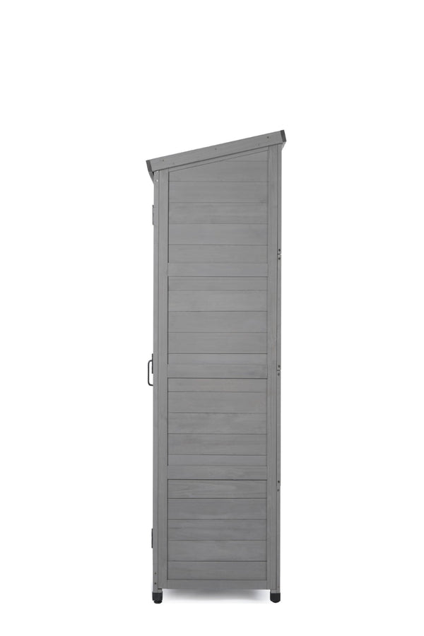 English Elm Outdoor Cedar Storage Cabinet with Rust-proof Metal Top for Patio Garden Use W1390121823