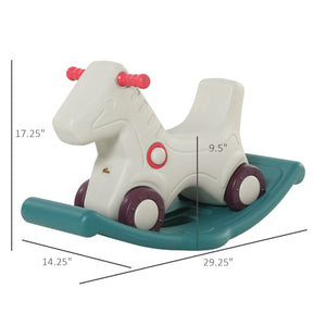 English Elm Kids 2 in 1 Convertible Ride on Rocking Horse and Sliding Car with Sound Effects W2225142255