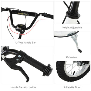 English Elm Youth Steel Frame Scooter with 12 Inch Inflatable Tire Dual Brakes and Adjustable Bars W2225142274