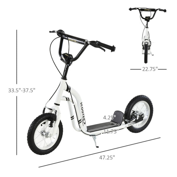 English Elm Youth Steel Frame Scooter with 12 Inch Inflatable Tire Dual Brakes and Adjustable Bars W2225142274
