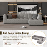 English Elm 110.2*72.8" Modular Modular Combination Living Room Sofa Set, Modern Minimalist Sofa, Living Room Upholstered Sofa Bed, Bedroom, 2 Piece s Computer Free Combination, L-Shaped,Light Grey