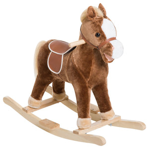 English Elm Lamb Plush Ride on Rocking Horse Toddler Toy Soft Nursery Rocker with Metal Frame W2225142249
