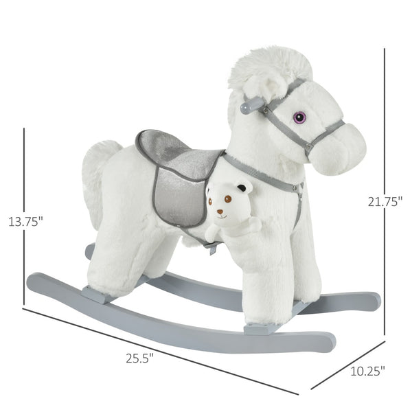 English Elm Lamb Plush Ride on Rocking Horse Toddler Toy Soft Nursery Rocker with Metal Frame W2225142253