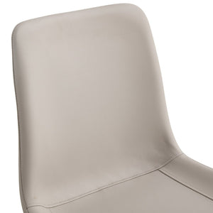 English Elm Black Pu Leather Dining Chairs Set of Six with Metal Legs Curved Cushioned Seats Light Gray W1151126209