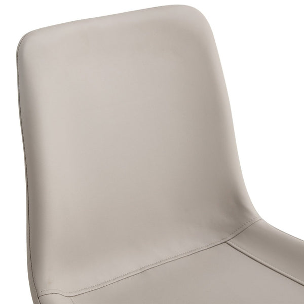 English Elm Black Pu Leather Dining Chairs Set of Six with Metal Legs Curved Cushioned Seats Light Gray W1151126209
