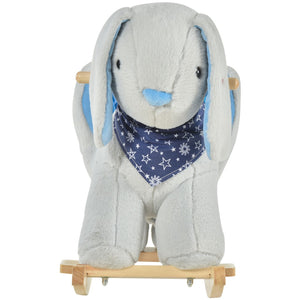 English Elm Kids Plush Bunny Rocker Toy with Lullaby Music Wooden Base for Toddlers 18 to 36 Months W2225142254