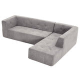 English Elm 110.2*72.8" Modular Modular Combination Living Room Sofa Set, Modern Minimalist Sofa, Living Room Upholstered Sofa Bed, Bedroom, 2 Piece s Computer Free Combination, L-Shaped,Light Grey