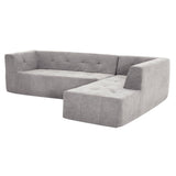 English Elm 110.2*72.8" Modular Modular Combination Living Room Sofa Set, Modern Minimalist Sofa, Living Room Upholstered Sofa Bed, Bedroom, 2 Piece s Computer Free Combination, L-Shaped,Light Grey