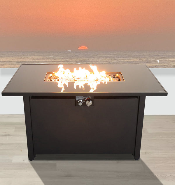 English Elm 25'' H Steel Outdoor Fire Pit Table – Stylish, Durable, 50,000 Btu, Propane/Natural Gas Compatible! B120142200