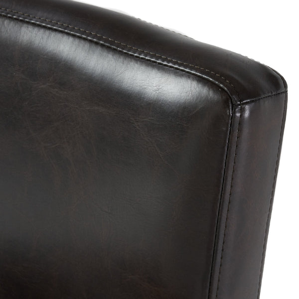 English Elm Christopher Knight Home® - 26-inch Brown Leather Counter Stools Set of 2 — Bonded Leather Seats, Ergonomic Back, Rubberwood Legs, Easy-Clean 73723.00PU