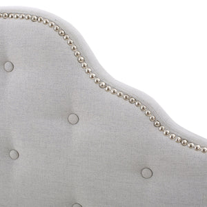 English Elm Christopher Knight Home® - Tufted Upholstered Headboard Twin Size with Button Diamond Stitch, Nailhead Trim and Adjustable Height LIGHT GREY 60665.00LGY
