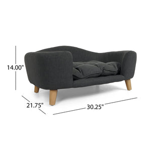 English Elm Christopher Knight Home® - DOG Plush Small Dog Bed 30.25"x21.75" Modern Solid Dark Gray Polyester Cozy Spot-Treat Fabric Comfort Pillows Included N779P179977G
