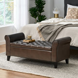 Christopher Knight Home® - Noble House - Keiko Contemporary Rolled Arm Storage Ottoman Bench