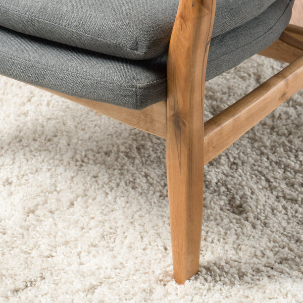 English Elm Christopher Knight Home® - CLUB CHAIR Grey Fabric Club Chair with Button-Tufted Back, Accent Pillow & Tapered Birch Legs 59135.00GRY