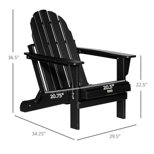 English Elm Outsunny Folding Adirondack Chair - Eco-Friendly Hdpe, Weather-Resistant, Portable Seating For Outdoors W2225P172548-GIGA