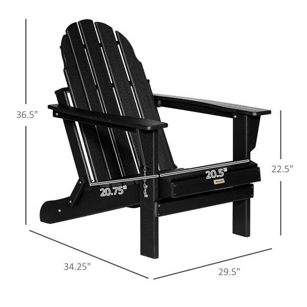 English Elm Outsunny Folding Adirondack Chair - Eco-Friendly Hdpe, Weather-Resistant, Portable Seating For Outdoors W2225P172548-GIGA