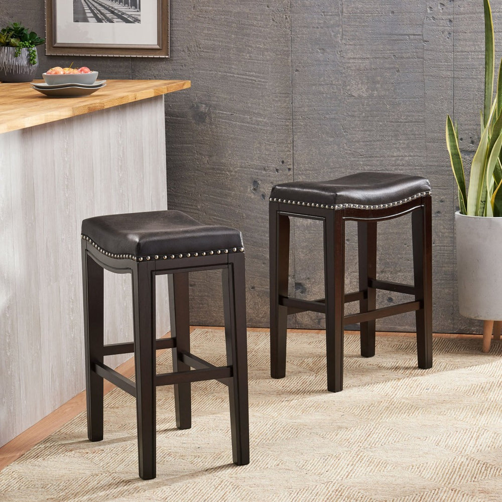 English Elm Tiffin Woven Cane Foldable Outdoor Counter Stools Acacia Wood Bistro Set of 2 67703.00FBLK