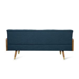 English Elm Aidan Tufted Fabric Sofa with Diamond Stitching and Gold Tipped Rubberwood Legs Navy Blue 61688.00NBLU